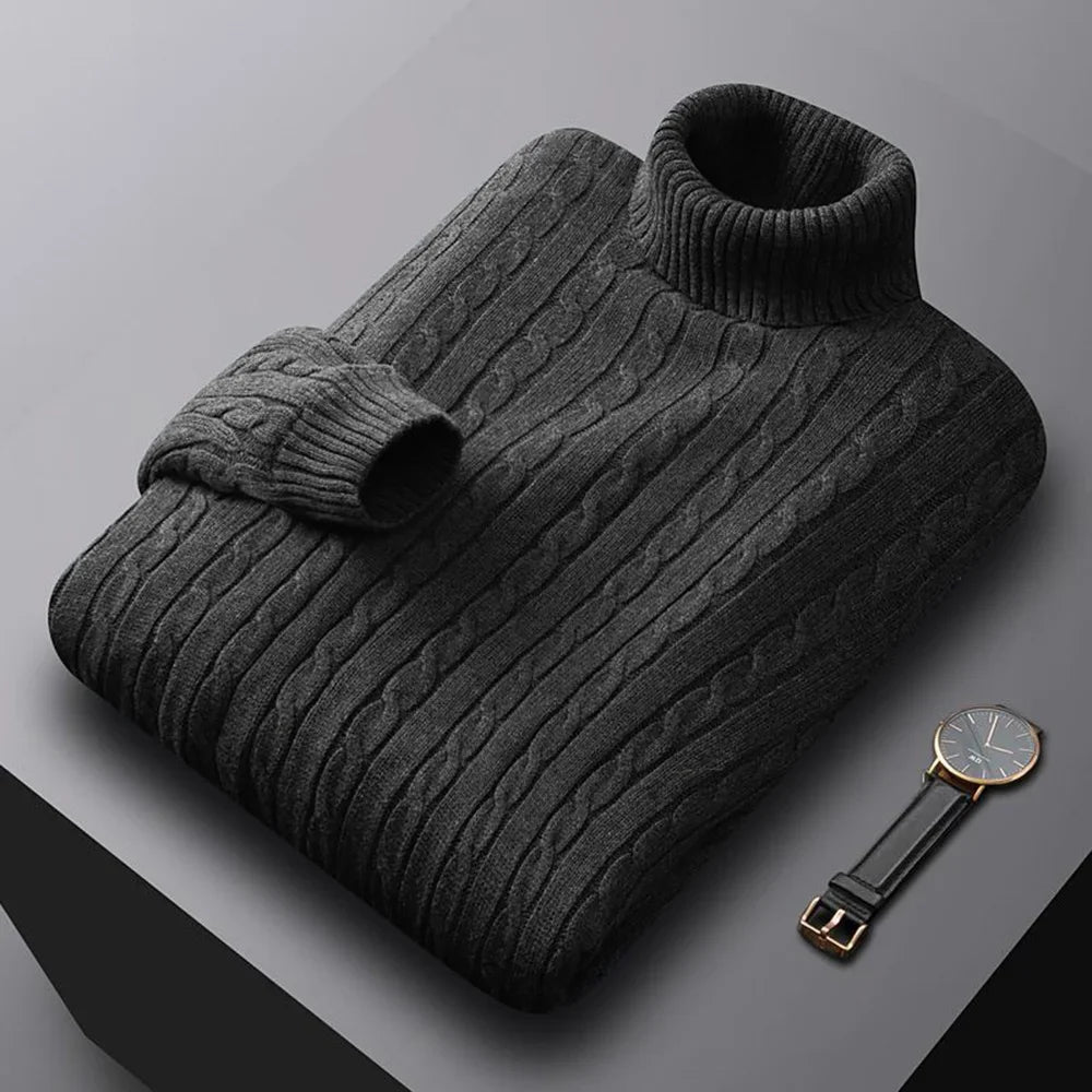 Men's High Neck Knitted Jumper