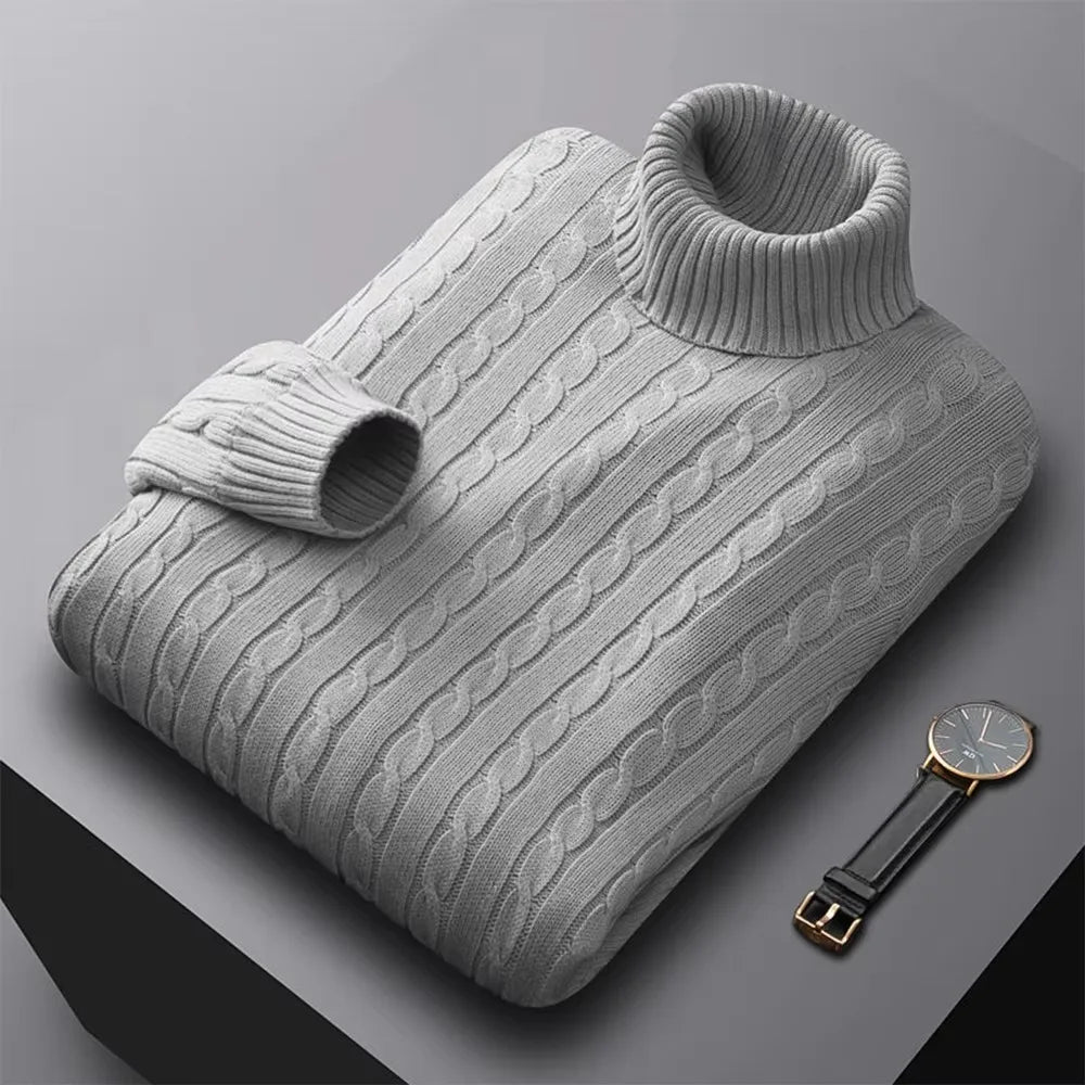 Men's High Neck Knitted Jumper