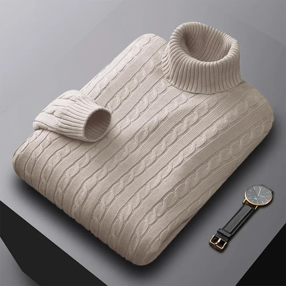 Men's High Neck Knitted Jumper