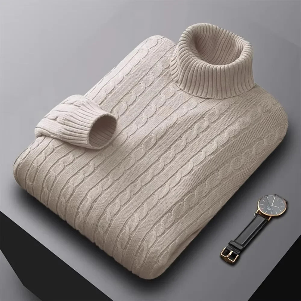 Men's High Neck Knitted Jumper