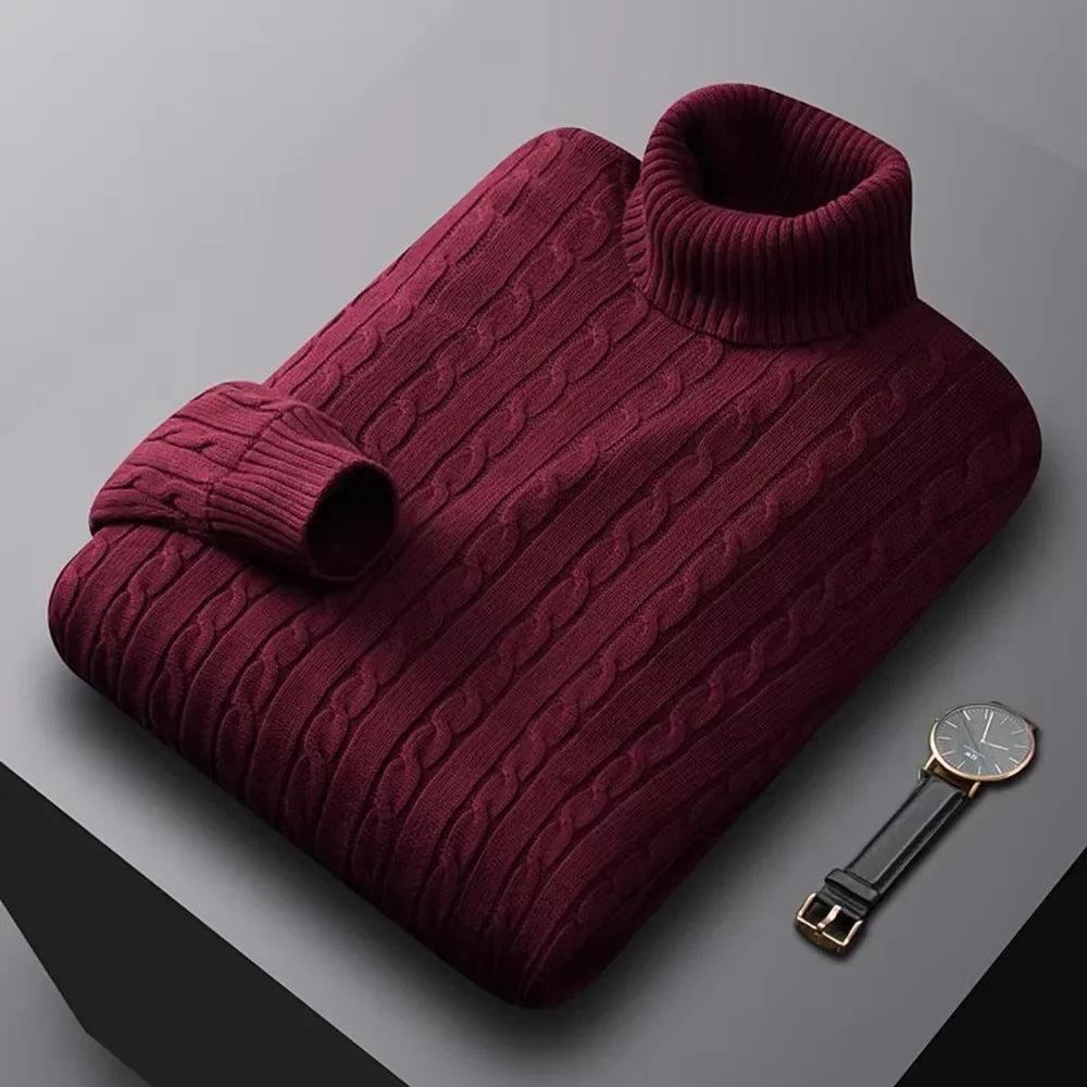 Men's High Neck Knitted Jumper