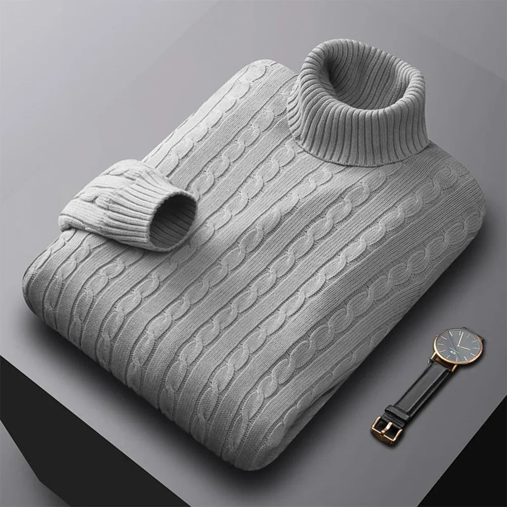 Men's High Neck Knitted Jumper