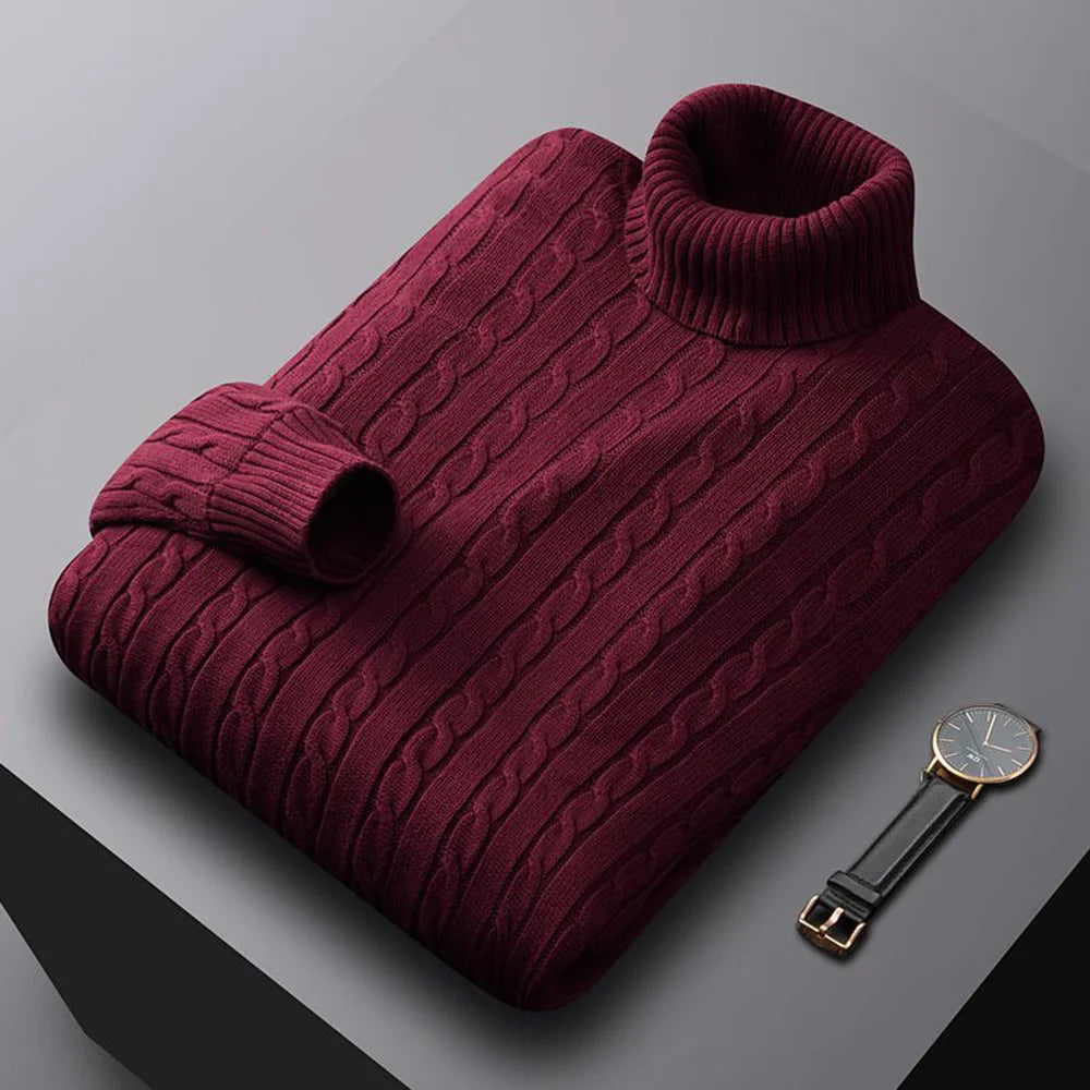 Men's High Neck Knitted Jumper