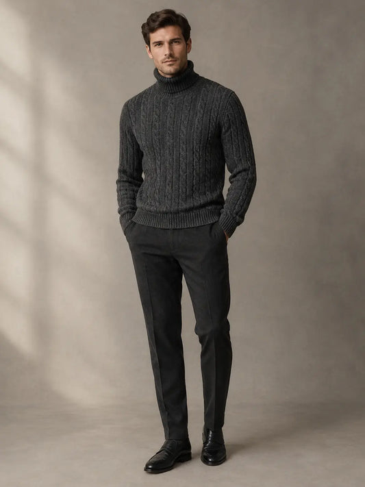Men's High Neck Knitted Jumper